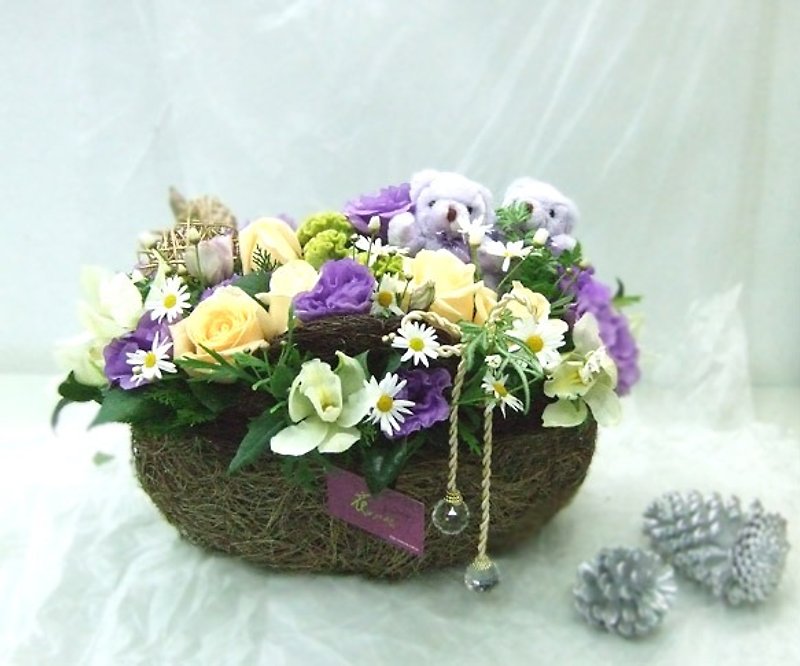 Bear flower basket - Plants - Paper Purple
