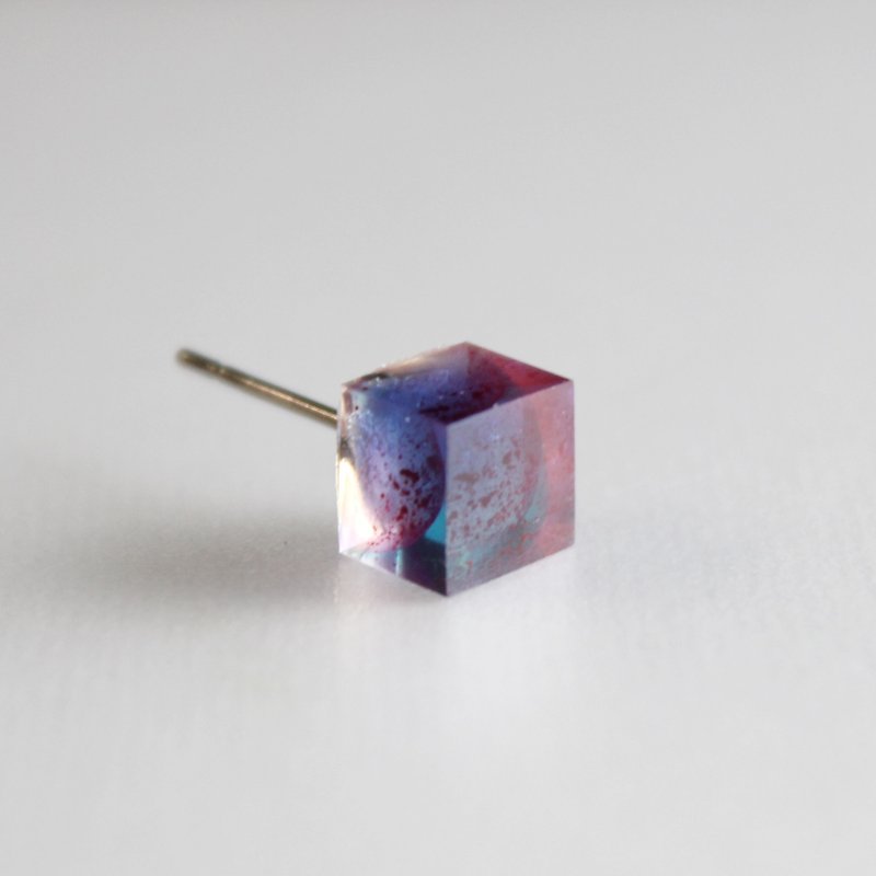 紫色樹脂耳環 / 727 / 正方形 / 迷醉 Ecstasy - 單隻 - 耳環/耳夾 - 塑膠 紫色