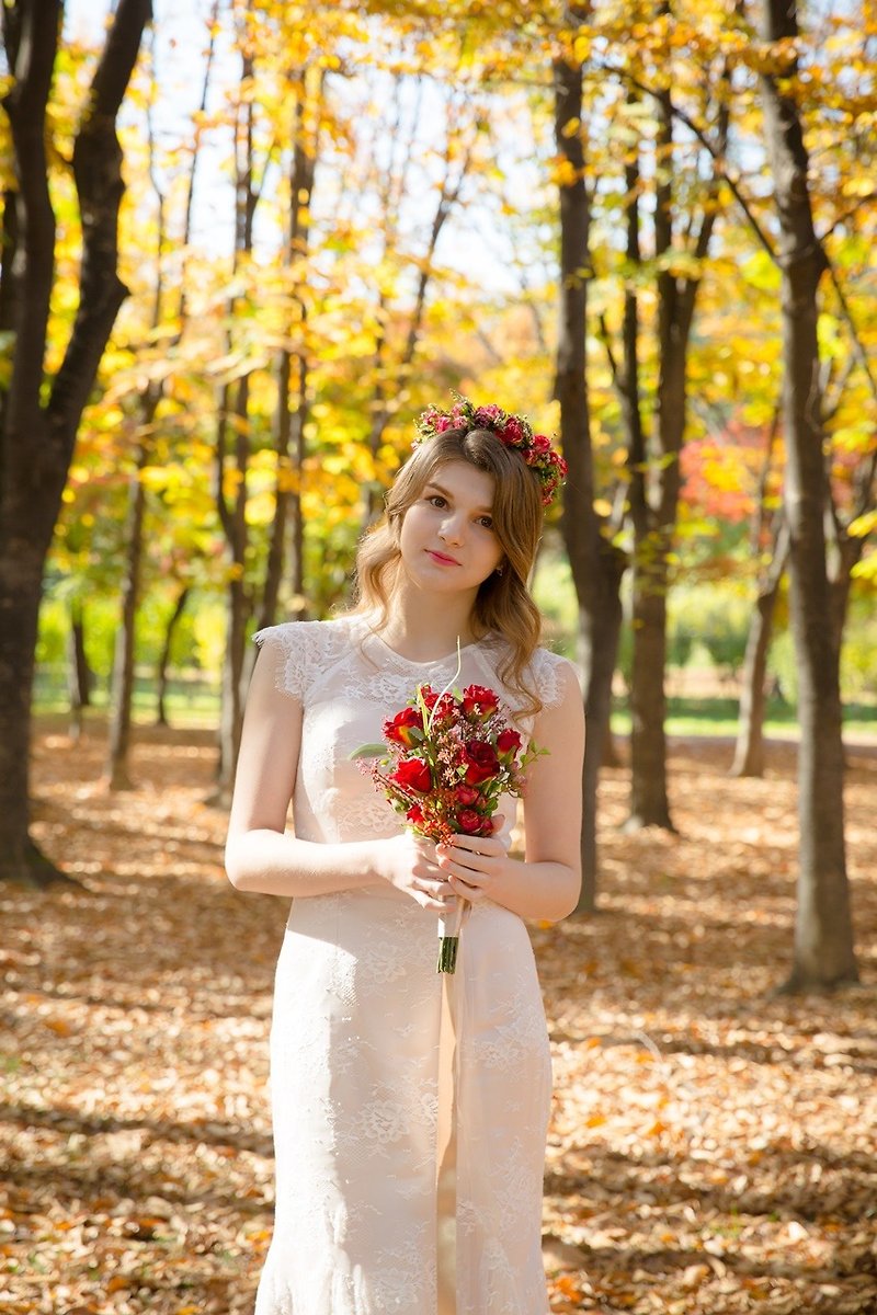 SAMPLE SALE FIRST DATE Wedding Dress - ชุดเดรส - เส้นใยสังเคราะห์ ขาว