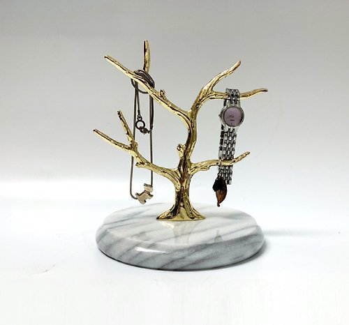 Marbillum 樹枝大理石飾品架/項鍊架/耳環架/戒指收納展示架