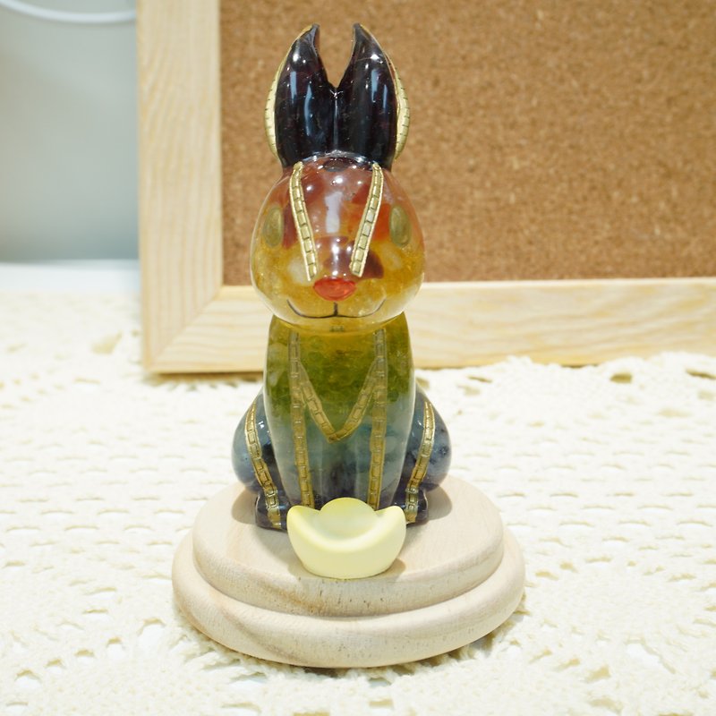 【DIY Handmade】Seven-color Crystal Diffuser Stone Yuanbao Rabbit Set - Items for Display - Crystal Multicolor