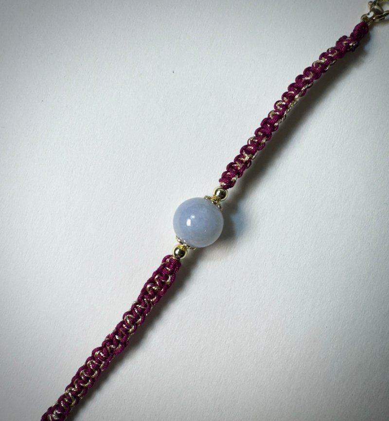 【CC JADE】Natural Burmese Jade Lavender Ball Bead Bracelet-Celebrate the Holidays - สร้อยข้อมือ - เครื่องเพชรพลอย สีม่วง