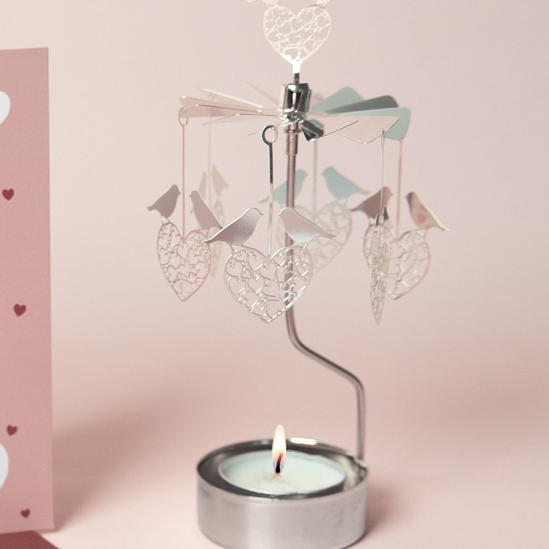 Love and peace dove rotating candle holder (with candle) - เทียน/เชิงเทียน - โลหะ 