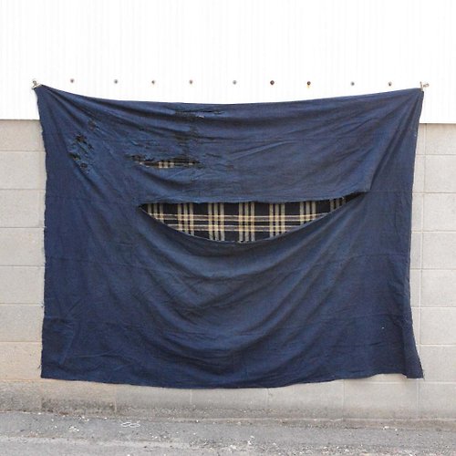 古布藍染木綿布団皮襤褸ジャパンヴィンテージファブリックテキスタイル