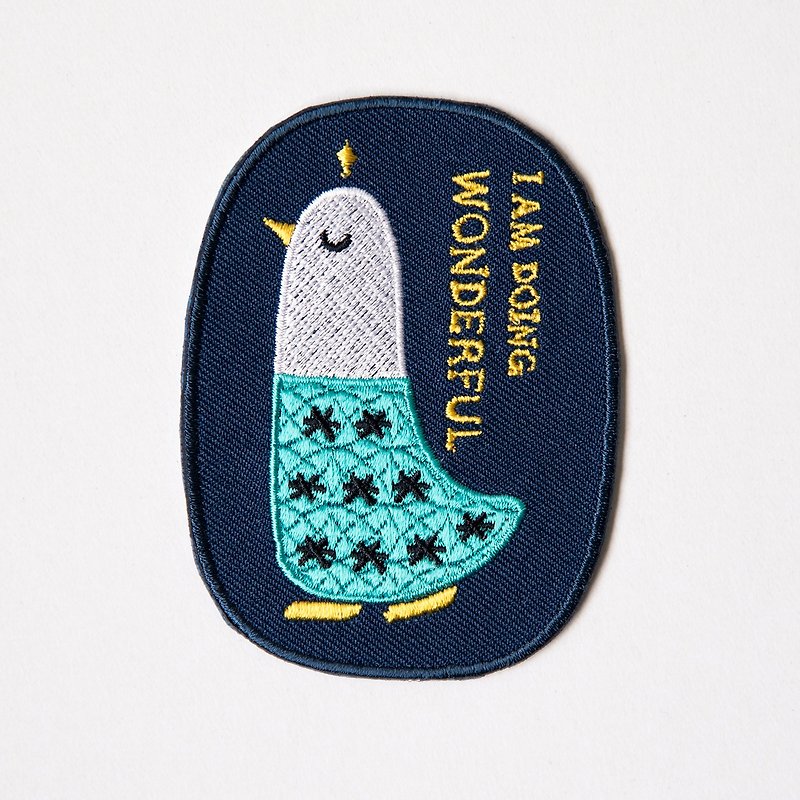 Embroidered Patch_ I am doing wonderful - Other - Thread Blue