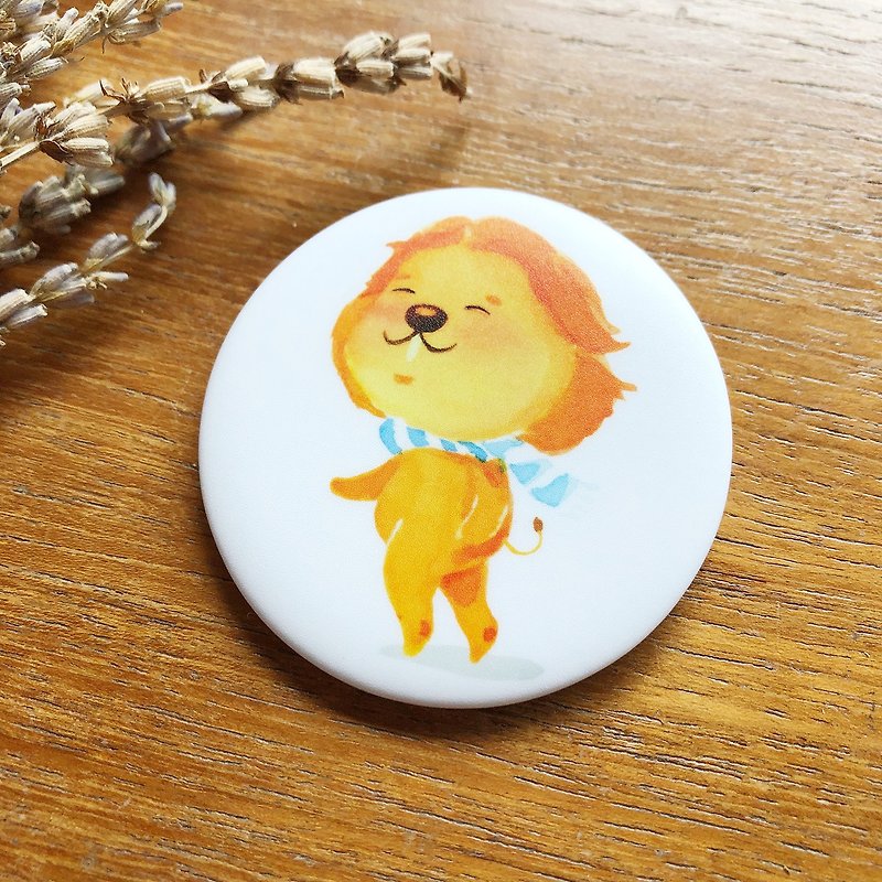 Happy a lion pin brooch badge - Badges & Pins - Waterproof Material 