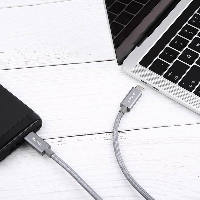 omars MacBook good partner USB 3.1Type-C transmission/charging cable-1M (silver gray) - ที่ชาร์จ - วัสดุอื่นๆ สีเงิน