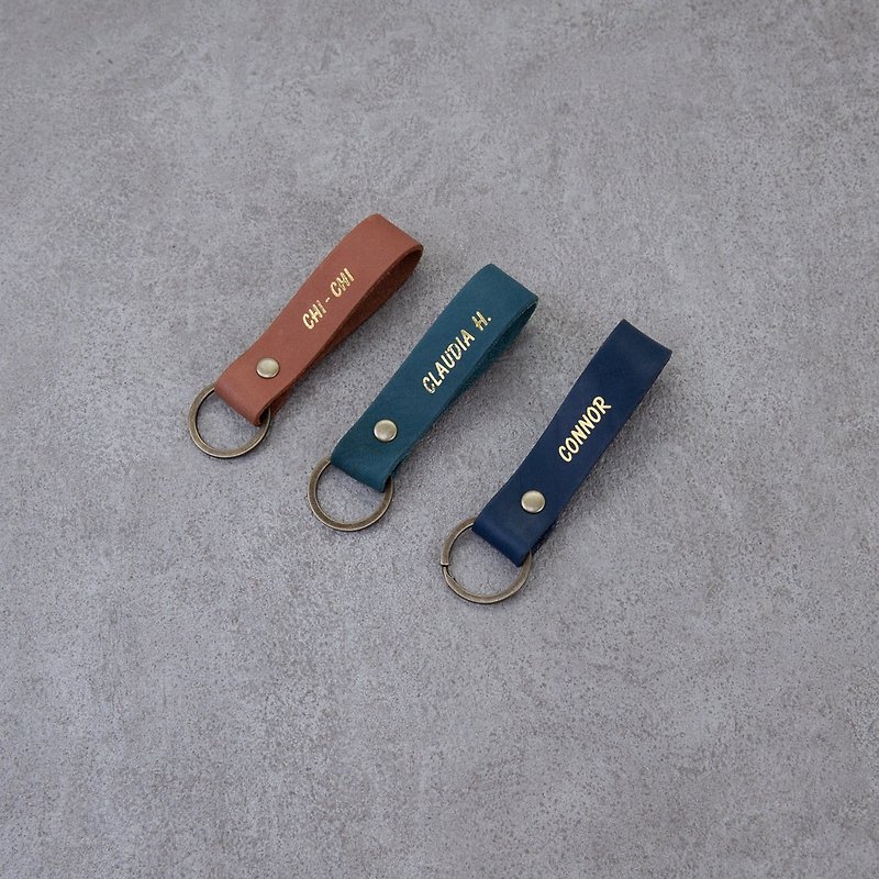 Genuine leather customized key ring long customized gift lover gift gift gift - ที่ห้อยกุญแจ - หนังแท้ สีดำ