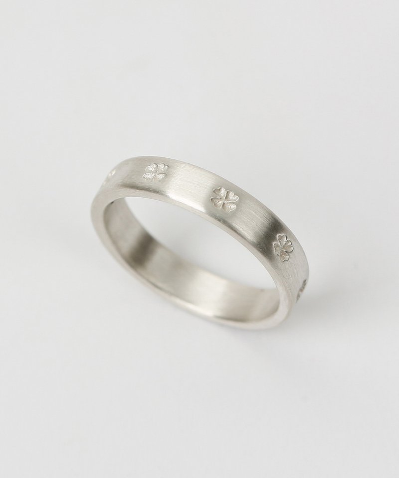 Clover simple rail ring W (925 silver) - 戒指 - 其他金屬 