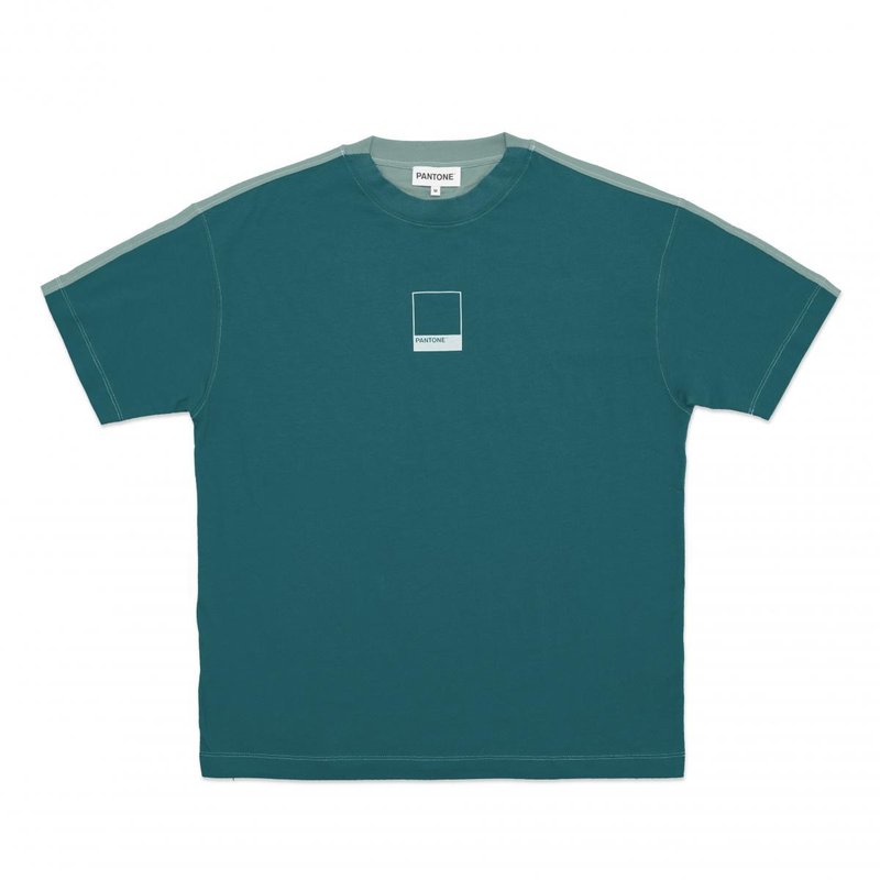 FunMix Collection Relaxed Fit T-Shirt Eco-dye Premium Cotton (Dark Green/Mint) - Unisex Hoodies & T-Shirts - Cotton & Hemp Multicolor