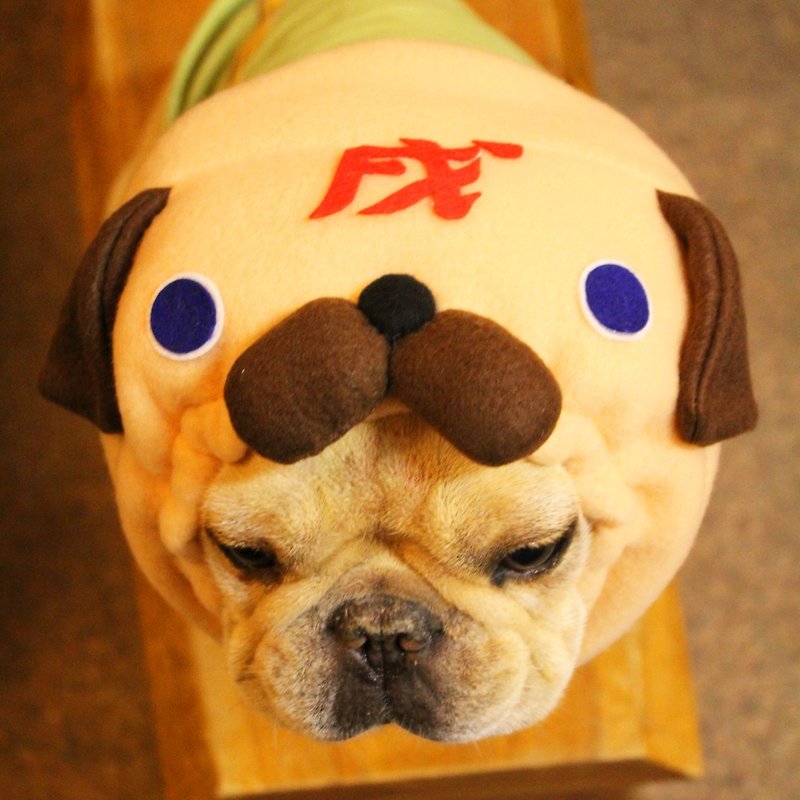 2018 * Zodiac dog [Pug] Dog wig (with dog character) - อื่นๆ - ขนแกะ สีส้ม