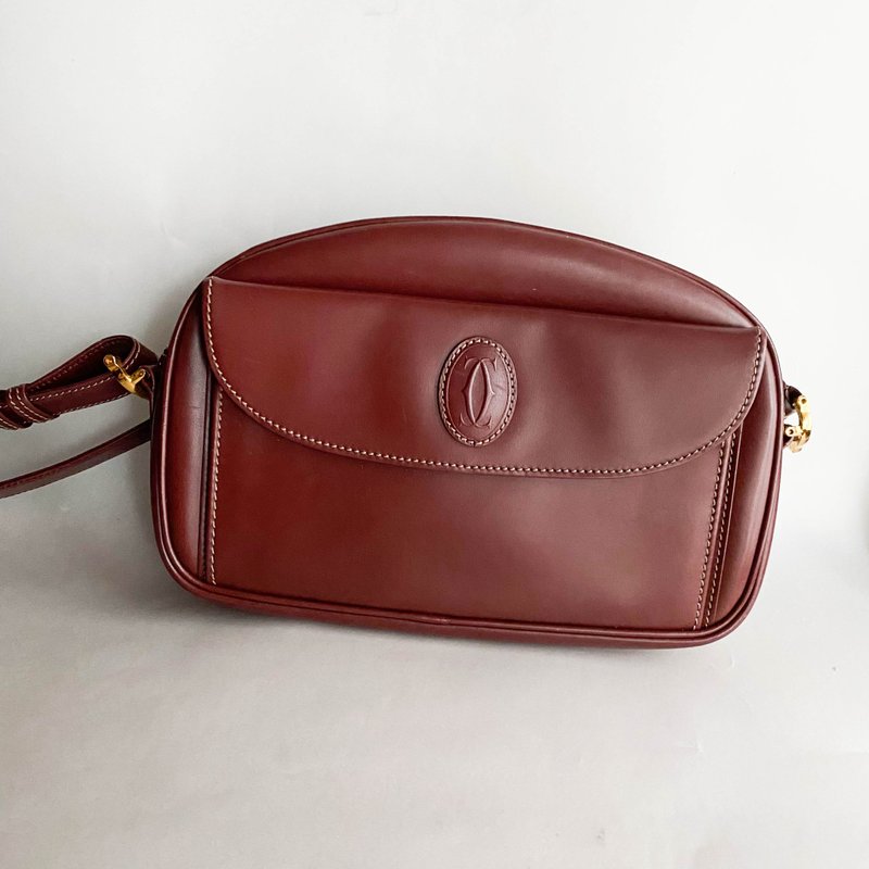 Second-hand bag Cartier Cartier│vintage│antique bag│shoulder bag│side backpack│cross-body bag - Messenger Bags & Sling Bags - Genuine Leather Red