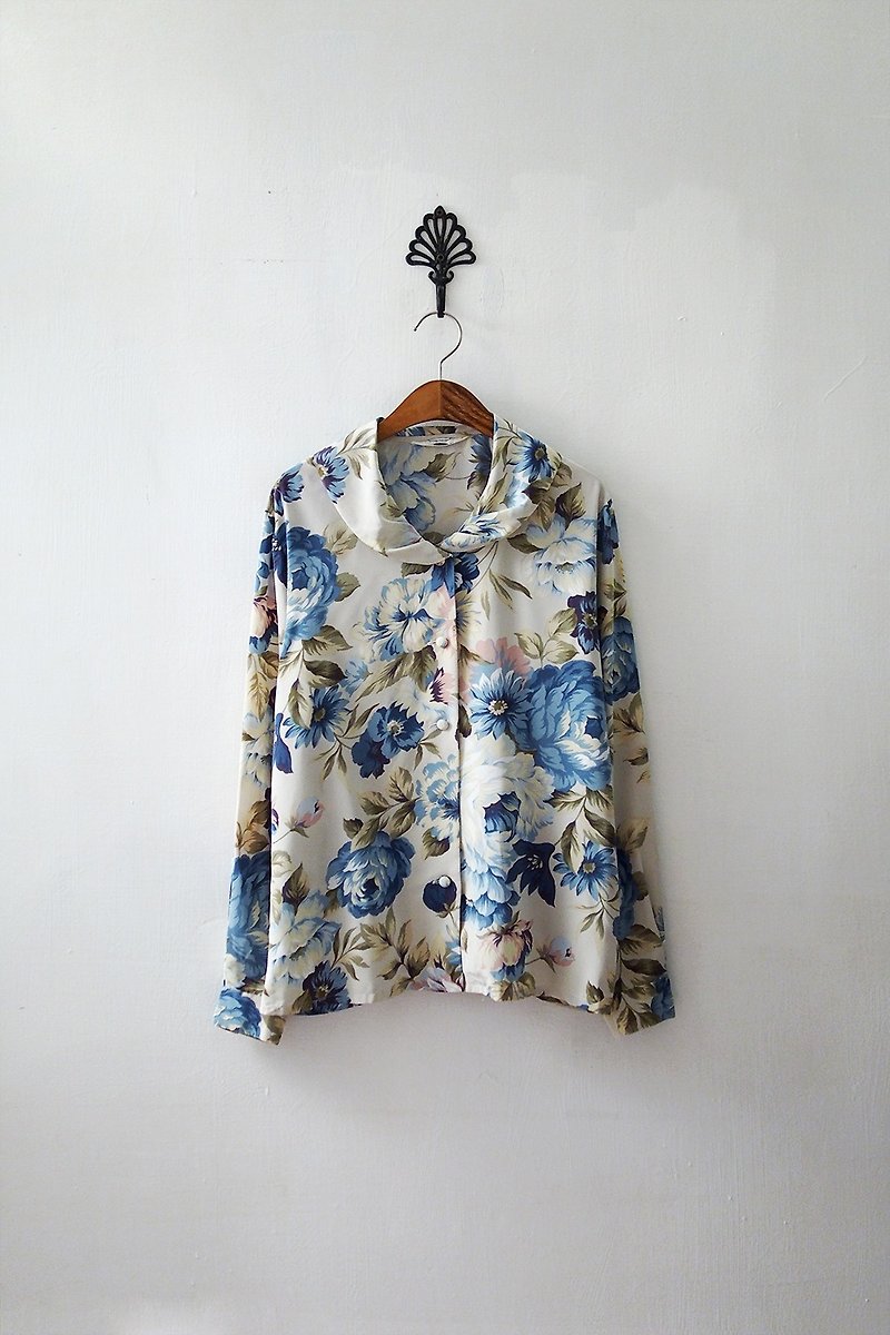 Banana Flyin '| vintage | Japanese retro flower long-sleeved shirt - เสื้อเชิ้ตผู้หญิง - ผ้าฝ้าย/ผ้าลินิน 