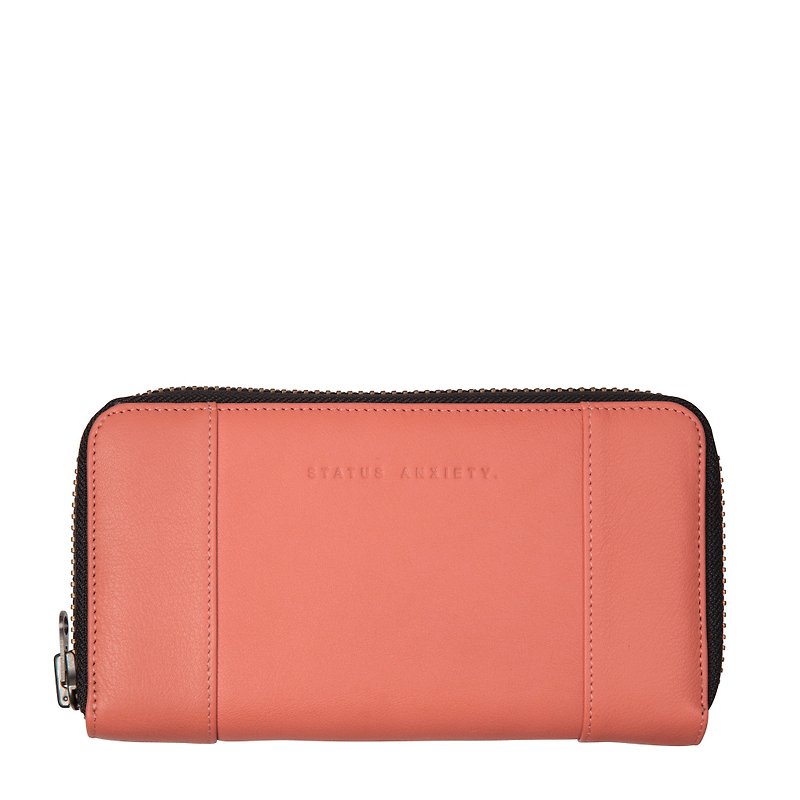STATE OF FLUX Long clip_Coral / coral color - Clutch Bags - Genuine Leather Red
