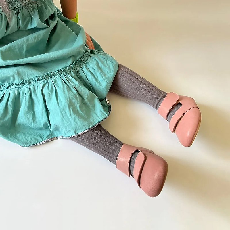 Sheepskin mid-calf boots, devil felt warm pink children's shoes - Mary Jane Shoes & Ballet Shoes - Genuine Leather Pink