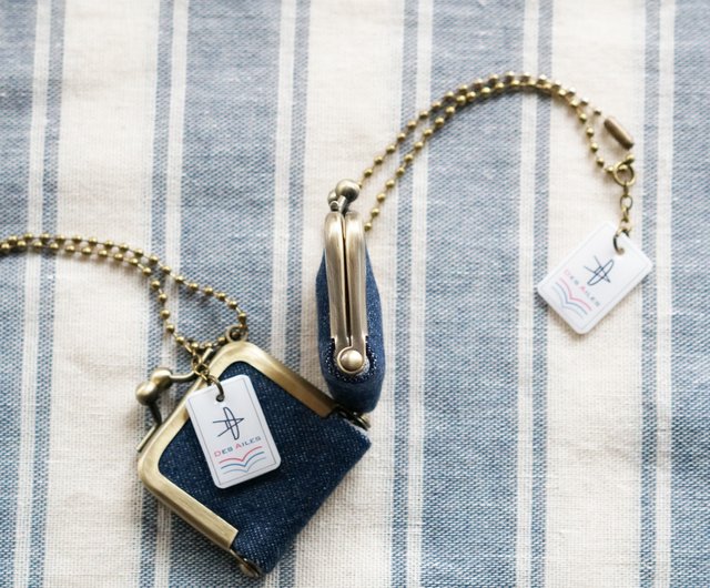 持ち歩けるリングケース | がまぐち指輪ケース | デニム | 温泉で