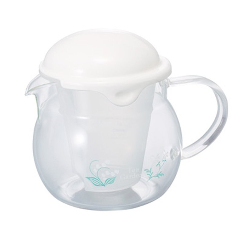 Hario KIRARA egg-shaped white teapot/CHY-36-W - Teapots & Teacups - Glass White