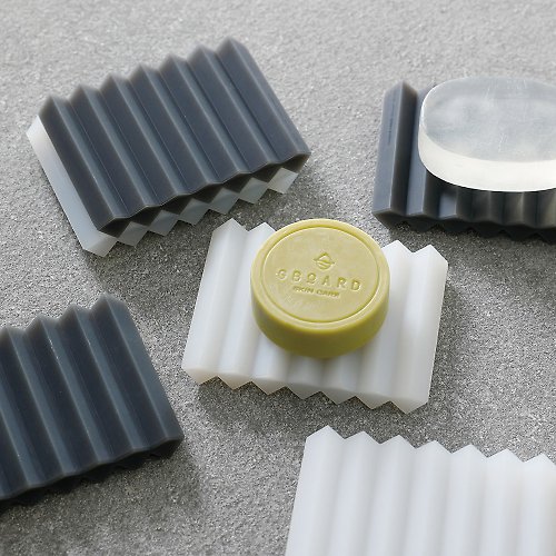 日本霜山 SHIMOYAMA 日本霜山 波浪型矽膠瀝水肥皂架-3入-2色可選