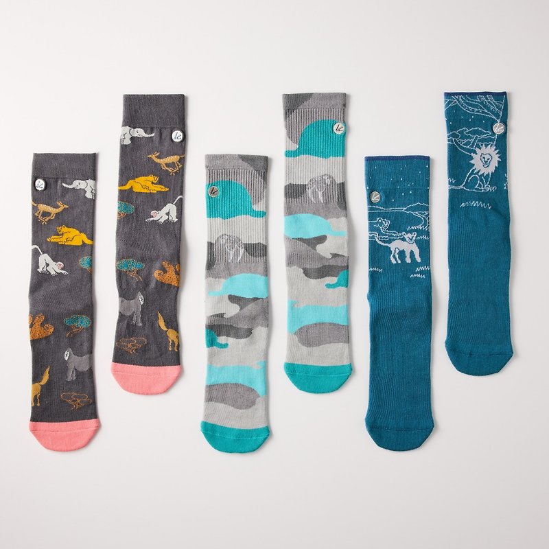 Three sets of animal series pure cotton mid-tube socks∣High-quality combed cotton∣Original socks∣Same version for men and women - Socks - Cotton & Hemp 