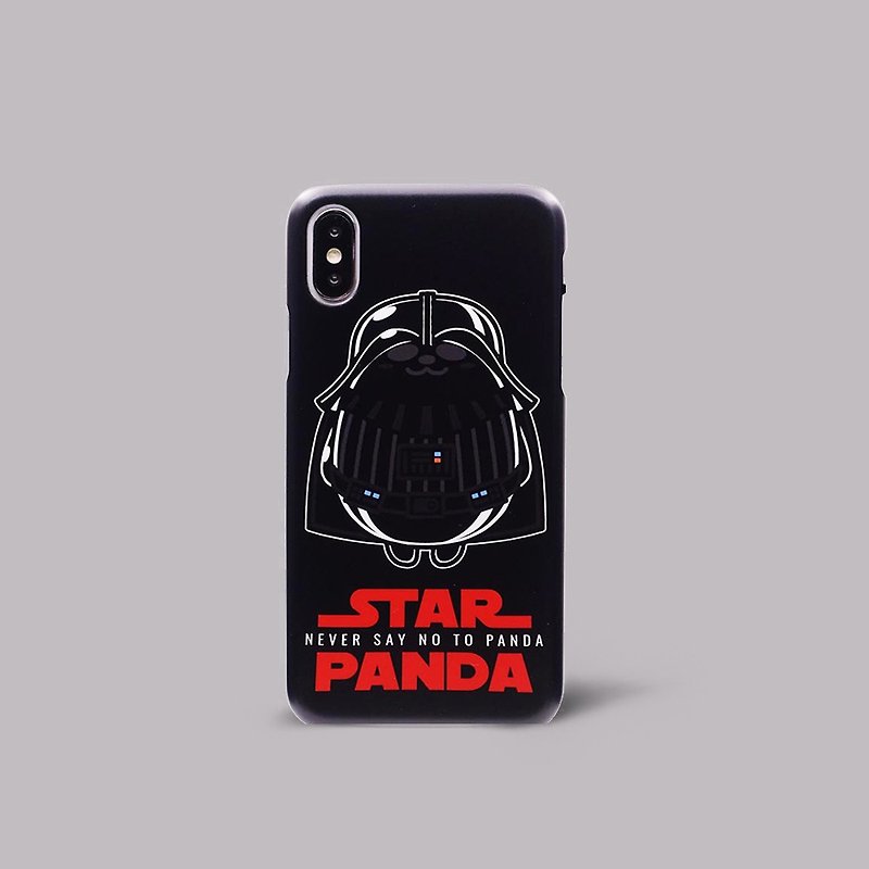 iPhone XS/X 熊貓黑武士霧面手機殼 Pandahaluha手機套 男生禮物 - 手機殼/手機套 - 塑膠 黑色