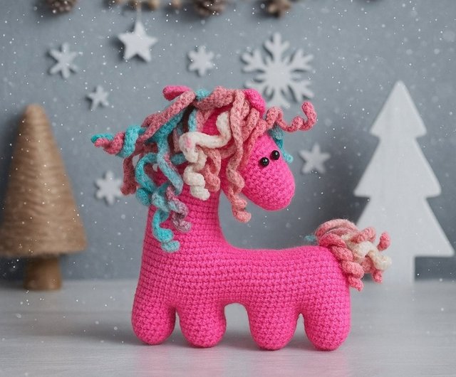 ピンクの馬のおもちゃ、ピンクの馬のぬいぐるみ、ピンクのポニー