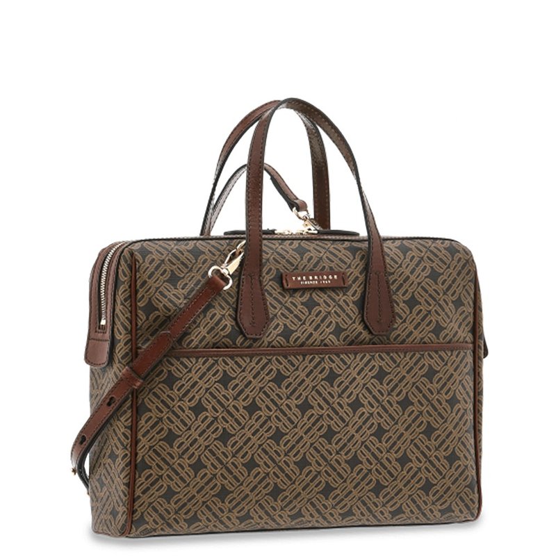 THE BRIDGE ANNA DOUBLE FUNCTION BAG - Messenger Bags & Sling Bags - Genuine Leather Khaki