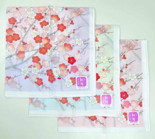 荷風日立商行 京都手帕 -友禪刺繡系列-梅