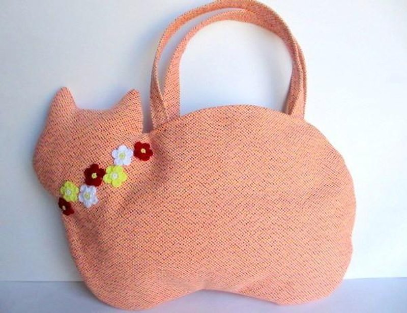 French flower motif cat bag Orange