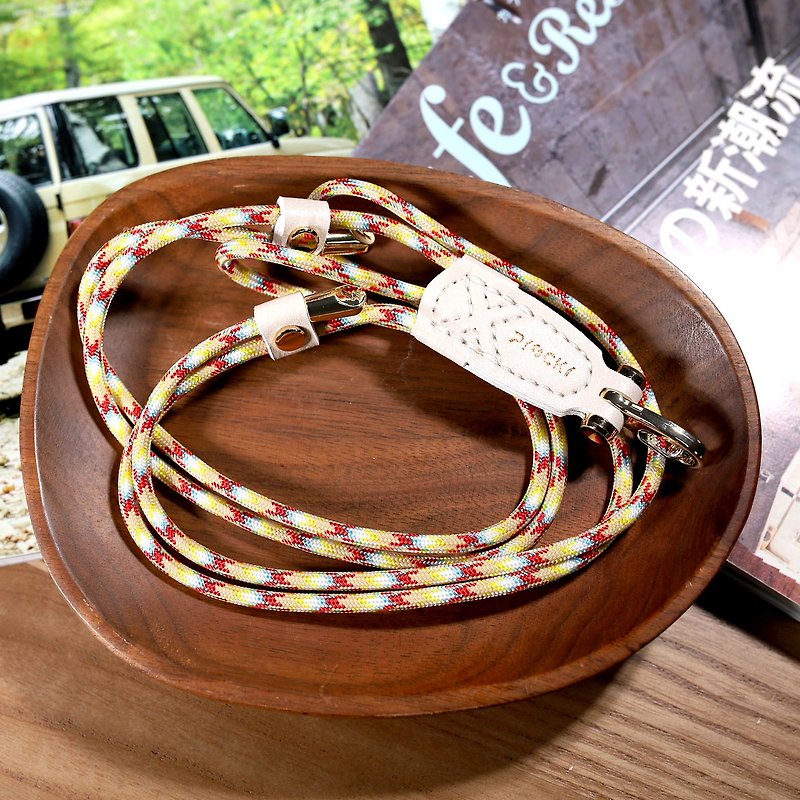 【Prockr】Mobile phone strap-mud white leather (2)-color rope/mobile phone lanyard/document rope - เชือก/สายคล้อง - เส้นใยสังเคราะห์ ขาว