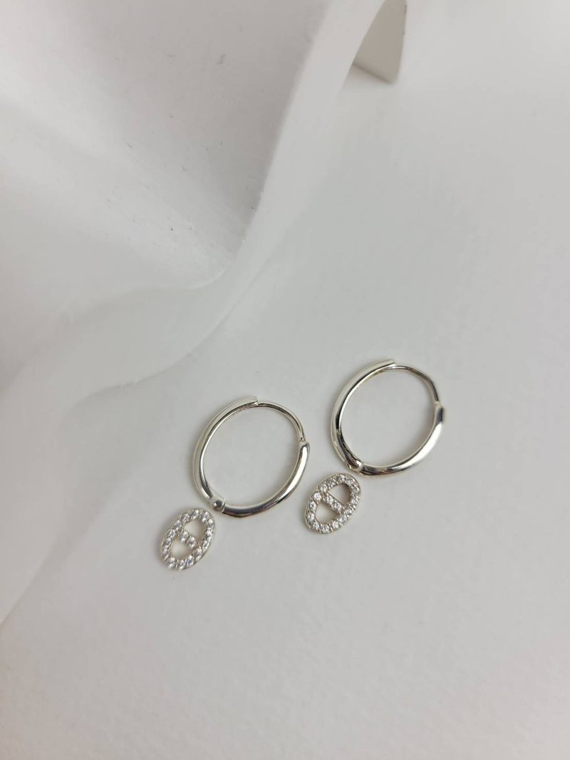 Fashion 2 wear style / sterling silver earrings / earrings / hypoallergenic / sterling silver light jewelry - Earrings & Clip-ons - Sterling Silver Silver