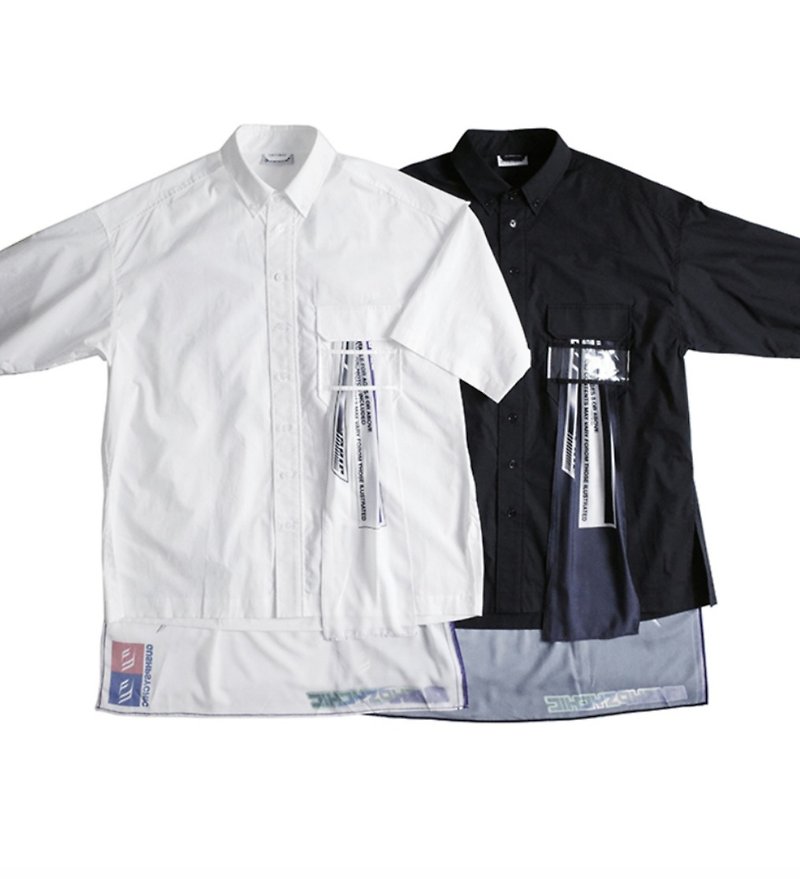 Mini 4WD Mechanical short-sleeved shirt - เสื้อเชิ้ตผู้ชาย - วัสดุอื่นๆ สีดำ