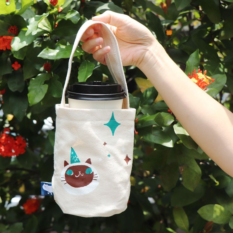 bottle bag/drink bag - Luna fishcat - อื่นๆ - ผ้าฝ้าย/ผ้าลินิน ขาว