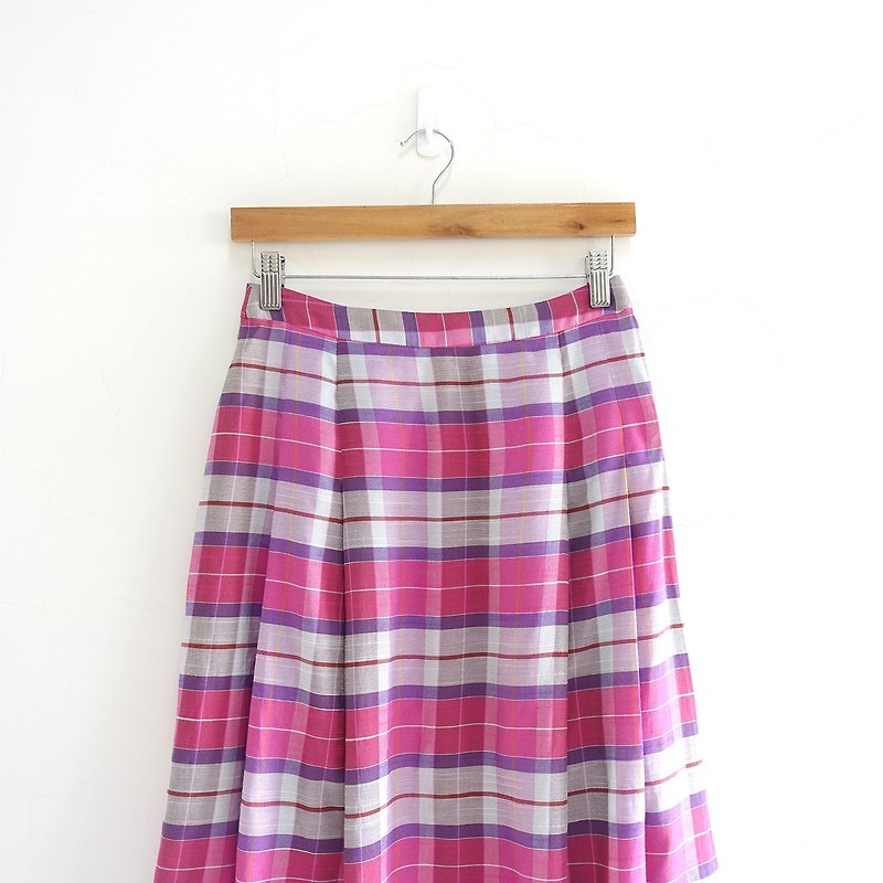 │Slowly│ powder Plaid - vintage dress │vintage. Vintage. - Skirts - Polyester Multicolor