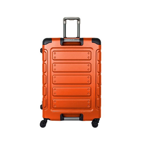 CROWN 皇冠行李箱 【CROWN】新版 悍馬 27吋 鋁框行李箱 閃橘色
