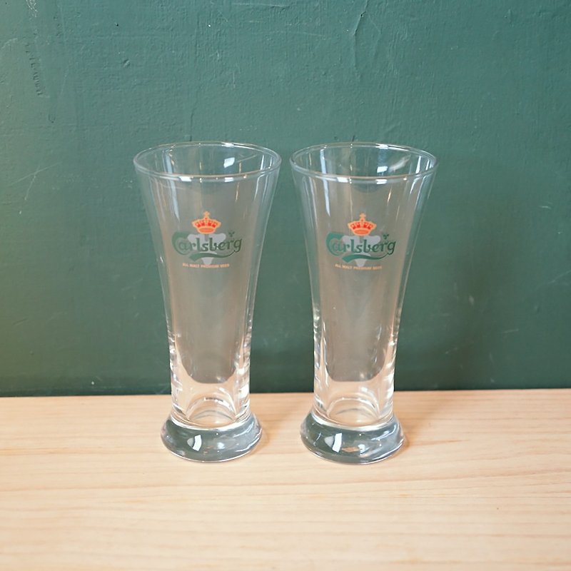 【北極二手雜貨】Carlsberg啤酒杯 玻璃杯 酒杯 收藏 禮物 - 酒杯/酒器 - 玻璃 透明