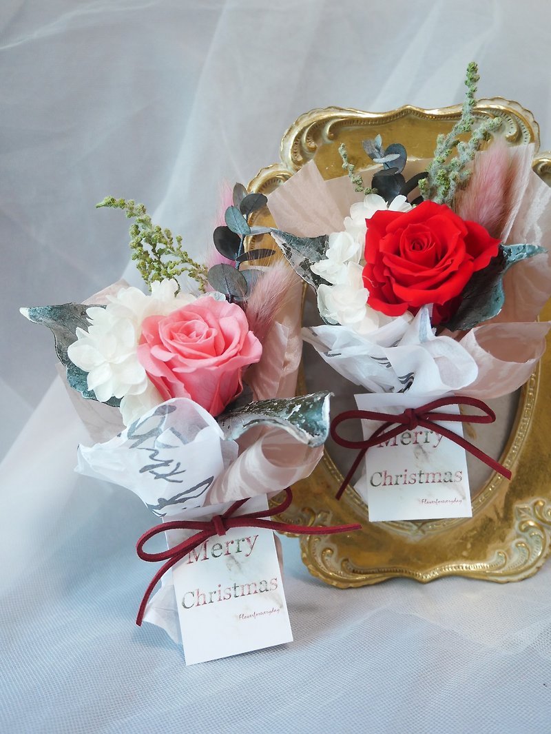 Christmas wishes eternal flower small bouquet (including cans) without photo frame - ตกแต่งต้นไม้ - พืช/ดอกไม้ สีแดง