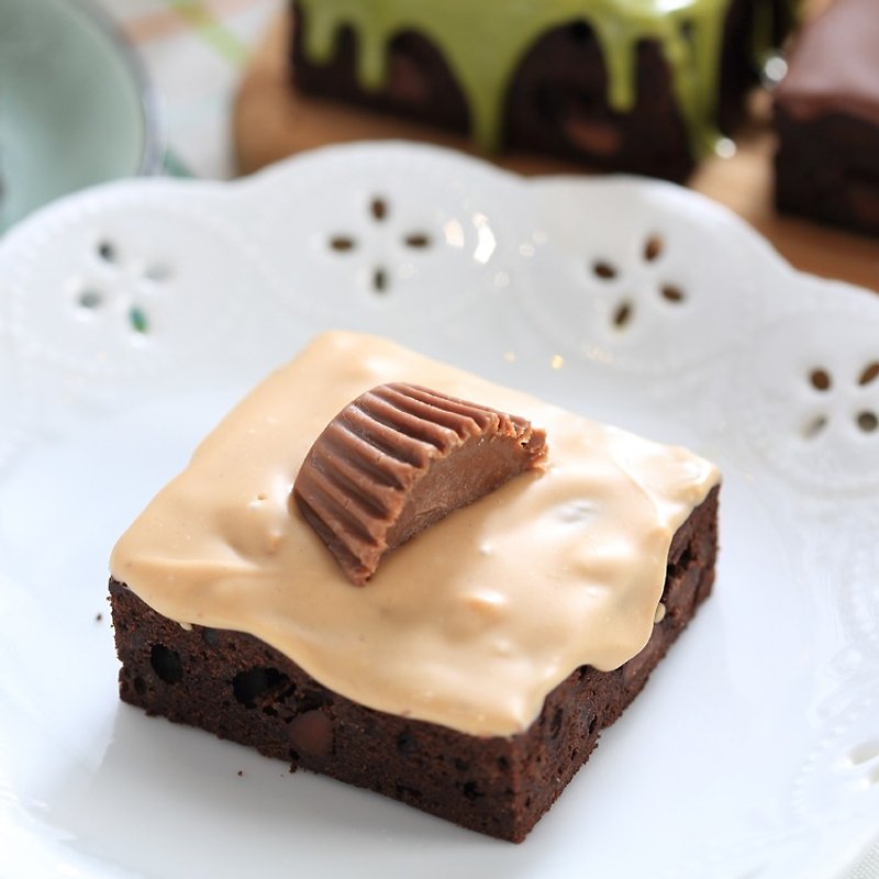 [Bear] Mr. Reese Peanut Chocolate Brownie Chocolate Brownie block X6 - Cake & Desserts - Fresh Ingredients Brown
