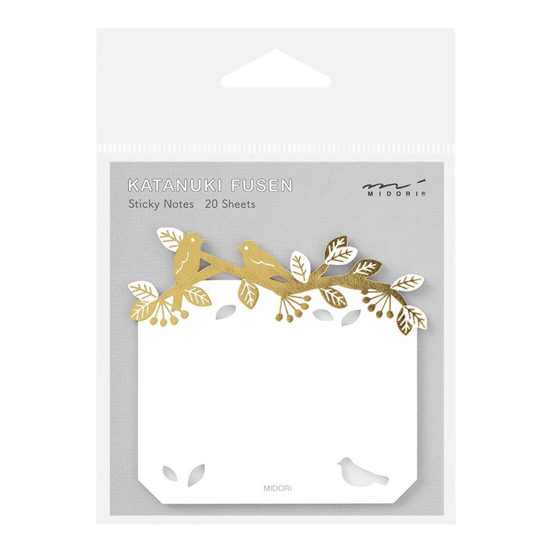 MIDORI Styling Notes with Gold Foil Birds - Sticky Notes & Notepads - Paper White
