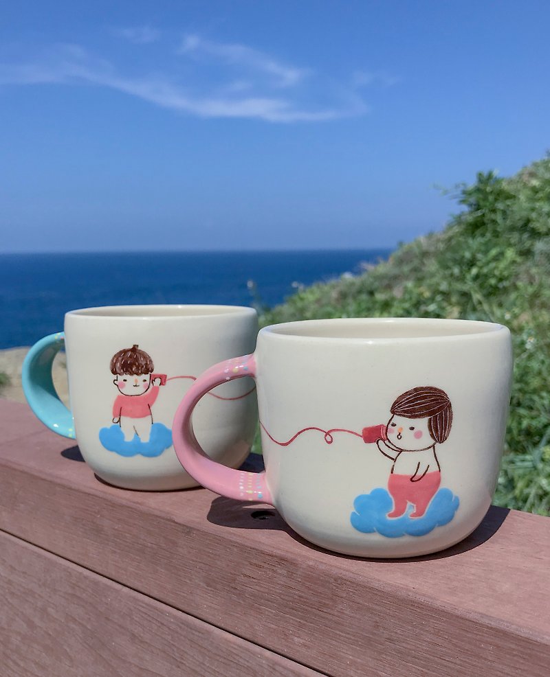 You said that I listened to the cup - Mugs - Pottery Multicolor