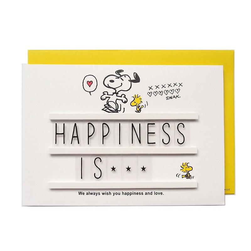 Snoopy Japanese Card Happiness Transparent Word Version [Hallmark-Peanuts Multipurpose] - การ์ด/โปสการ์ด - กระดาษ สีเหลือง