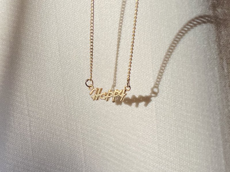 vividesign 快樂的頸鏈 happy necklace - 項鍊 - 銅/黃銅 金色