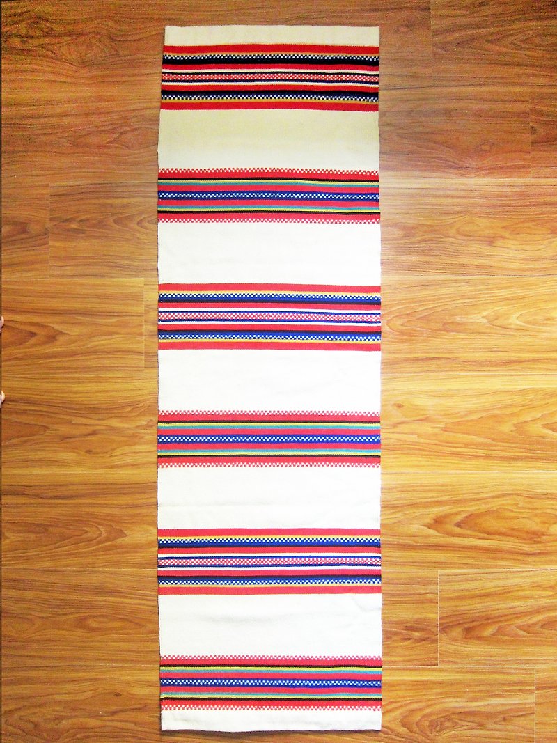 Finnish Lapland wool red, yellow and blue wool densely woven carpet - ของวางตกแต่ง - ผ้าฝ้าย/ผ้าลินิน สีแดง