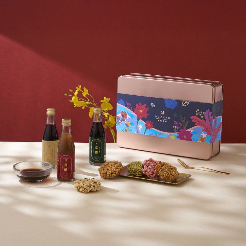 【2026年お歳暮ギフト】花迎新歳-小暮醸醤油トラベルセット × 手作り米菓アソート - ソース・調味料 - 食材 多色