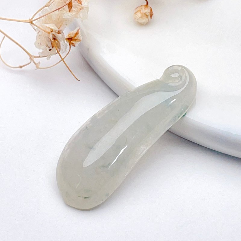 [Furudonghai] Ice floating flower jade melon pendant | Natural Burmese jade jade A goods | Gifts - Charms - Jade Transparent