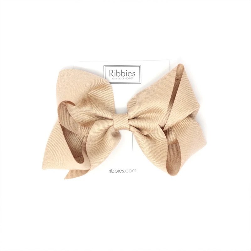 British Ribbies extra large double bow single entry - shining gold - Hair Accessories - Polyester 