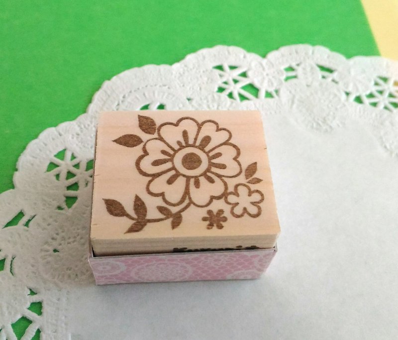 One point of flower flower - Stamps & Stamp Pads - Rubber 