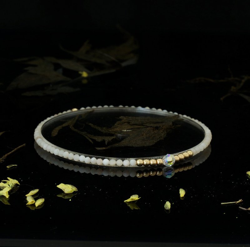 輕奢風 粉澳寶 14KGF Swarovski 水晶手鍊 - 手鍊/手環 - 寶石 