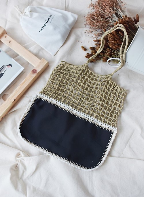 Merrymetric Brown-Black Gradia Crochet Bag