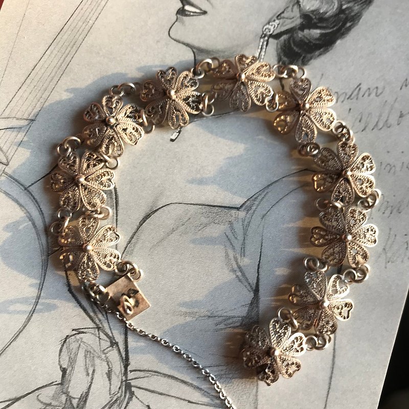 Sakura vintage bracelet - Bracelets - Other Materials Silver