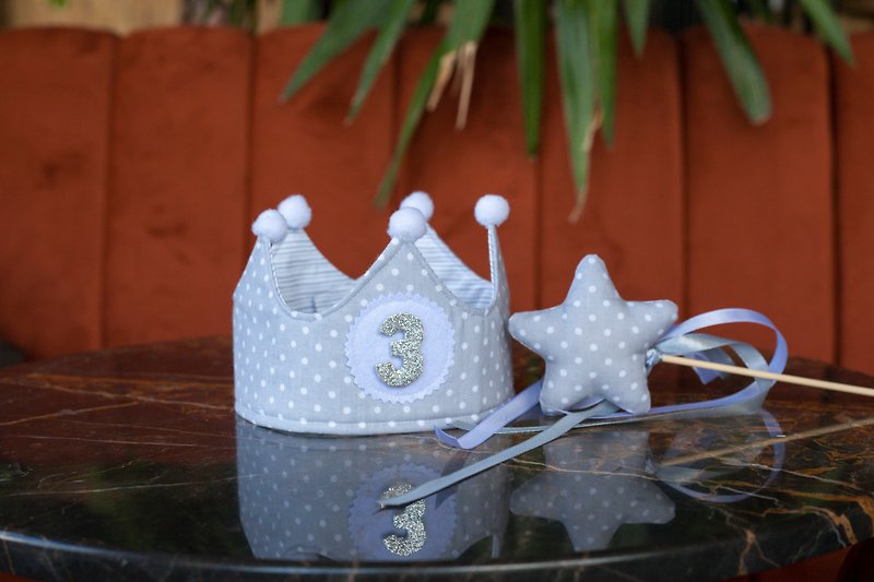 Gray Crown for kids &amp; Star Wand